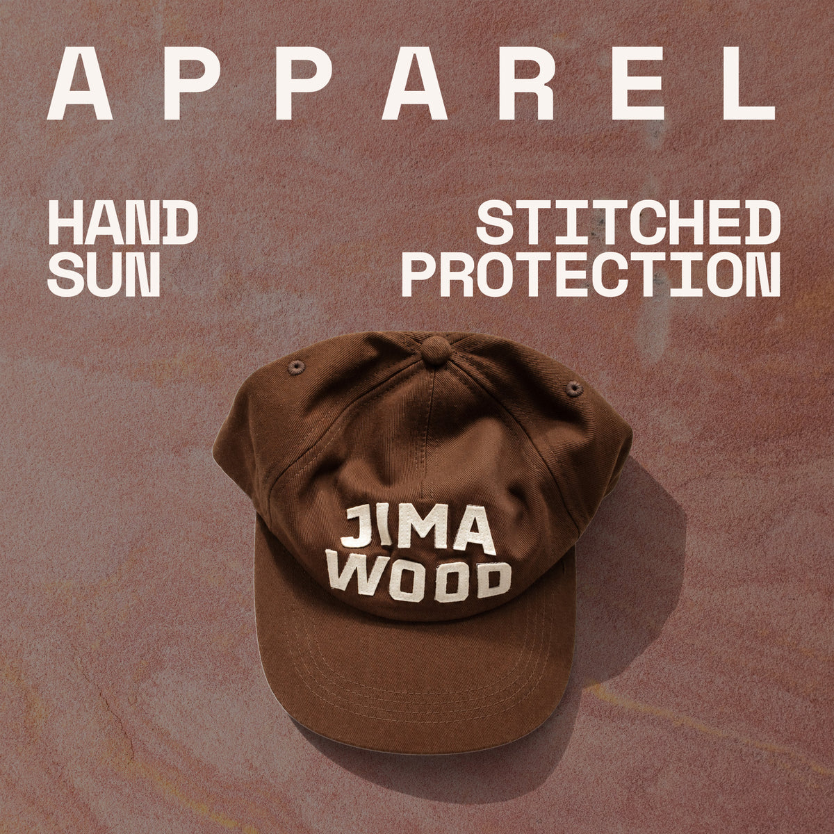 Stitched Lettering Brown Hat